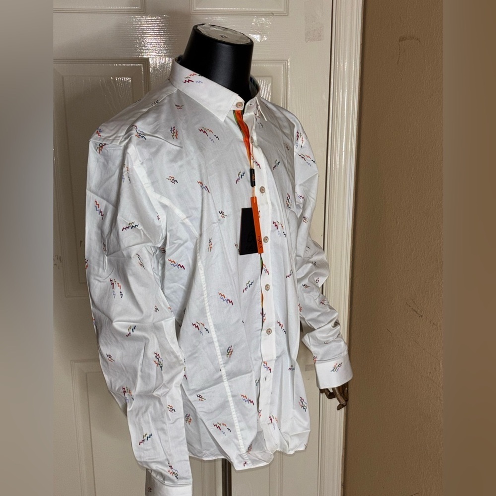 Eight X Modern Classic Button Down Shirt Color White Size XXL​​​ - Picture 5 of 11